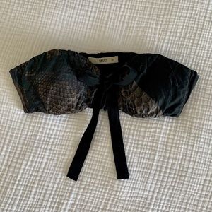 Prada bra top- black printed snakeskin